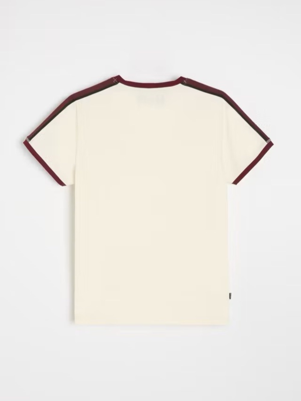 ZARA Color Block Short Sleeve Tee in Cream & Reddish Brown Size Large